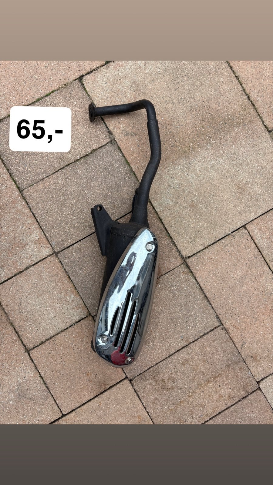 Scooter uitlaat met chromen hitteschild, Fietsen en Brommers, Ophalen of Verzenden, Gebruikt, Uitlaat