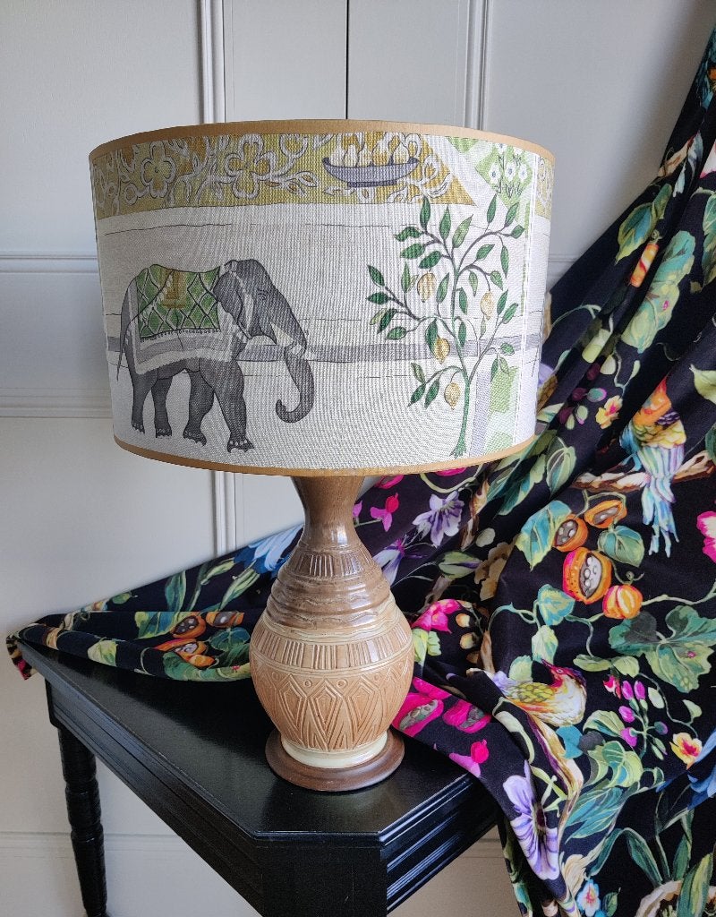 vintage Olifant lamp Sultans Garden Perzische tuin Sanderson, Ophalen, Meerkleurig, Handgemaakt, 60 cm