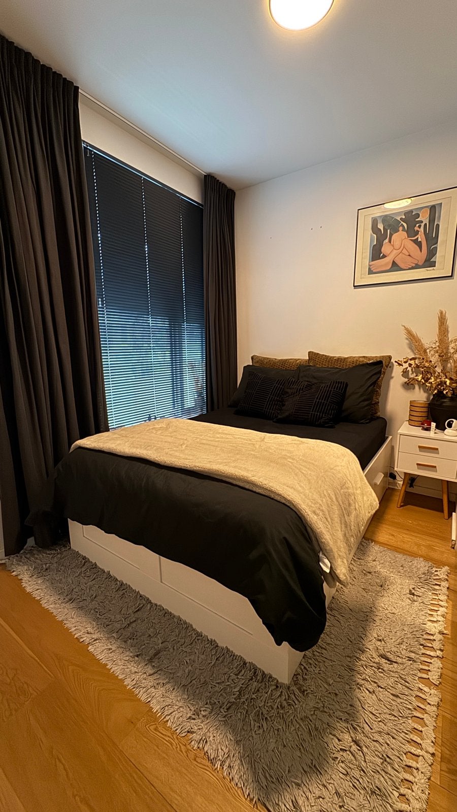 IKEA bed, Ophalen, Wit, Tweepersoons, 140 cm