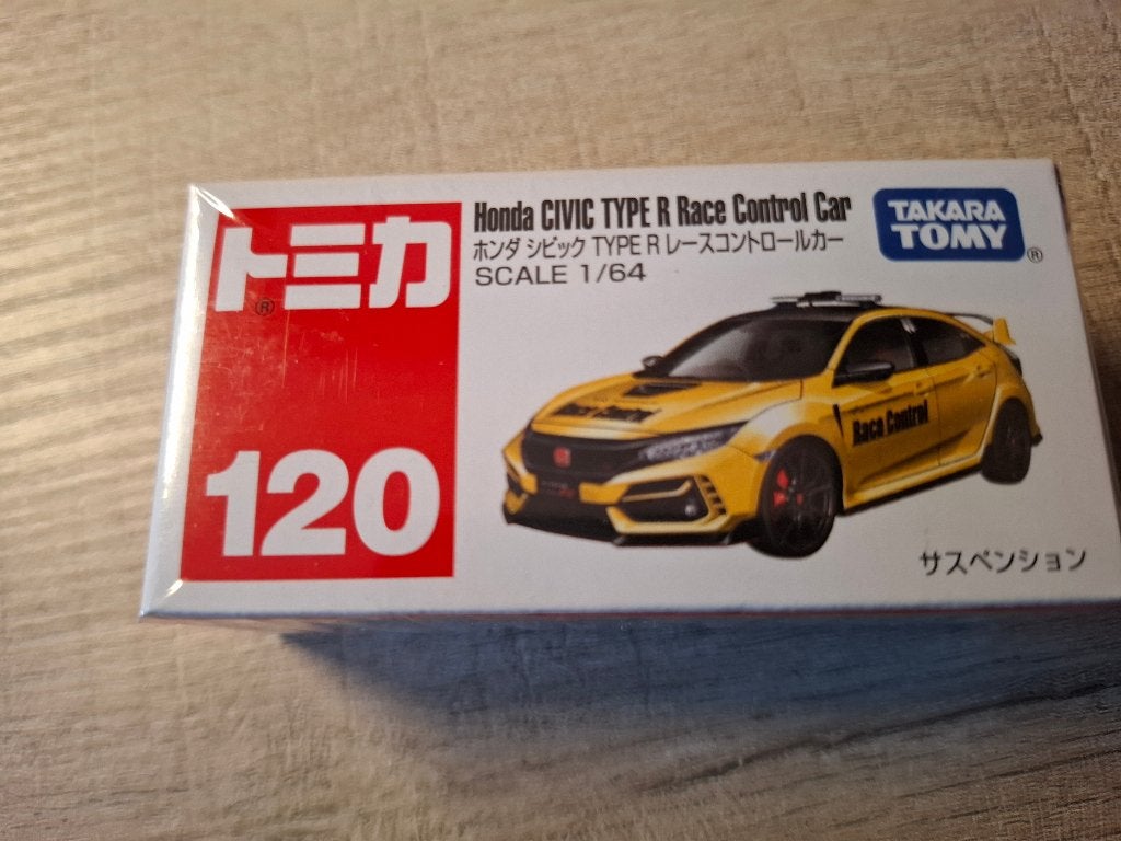 Tomica 120 - Honda Civic Type R Race Control [geel] 1/64 MIB, Ophalen of Verzenden, Nieuw, Auto