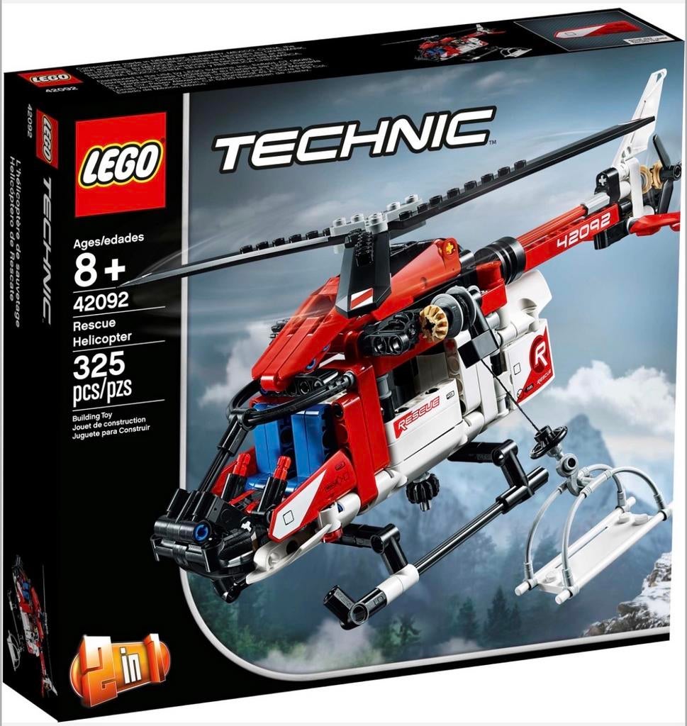 Lego Technic Helikopter 42092 met originele stickers, Ophalen of Verzenden, Zo goed als nieuw