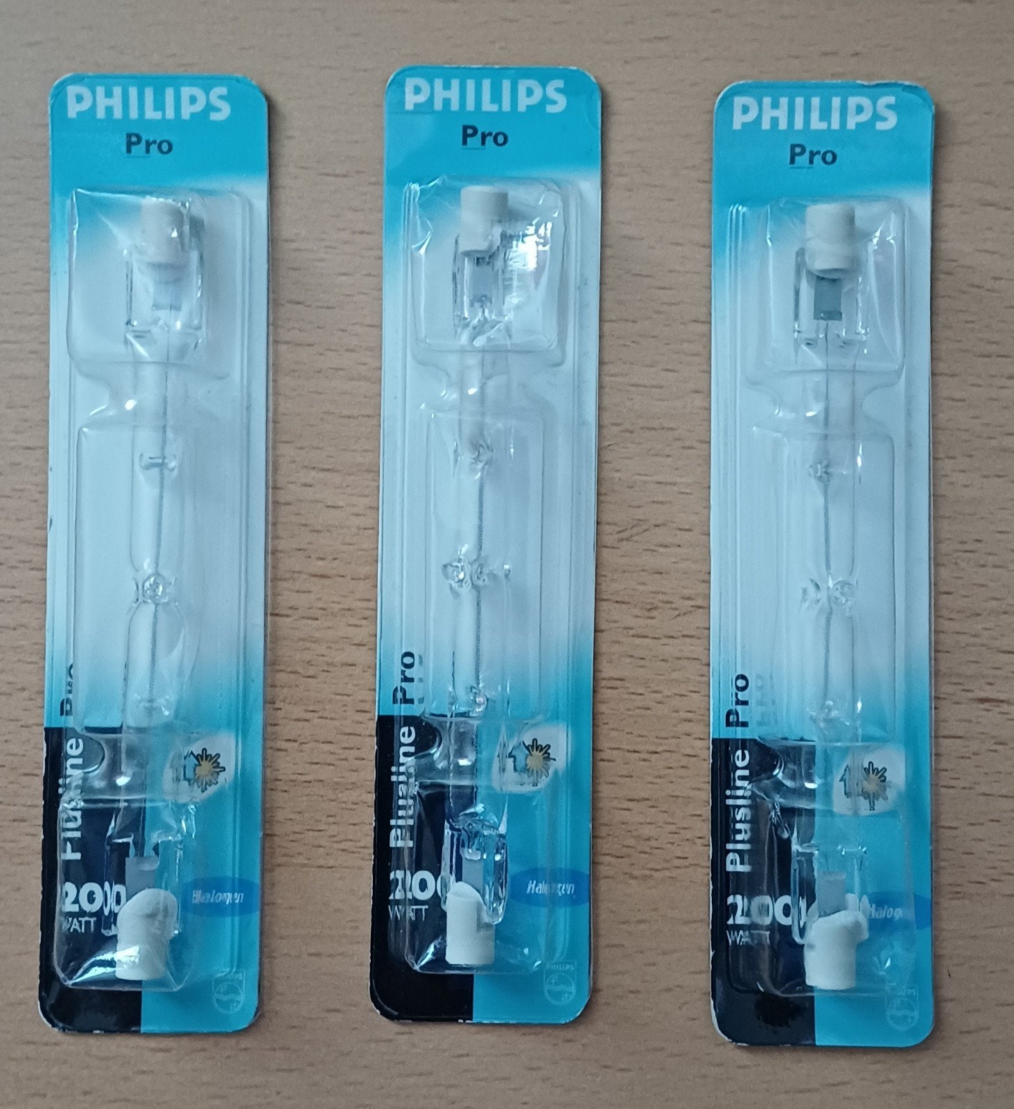 3 Philips Plusline Pro Halogeen lampen R7s 118mm, Philips, Led-lamp, Nieuw, Overige fittingen