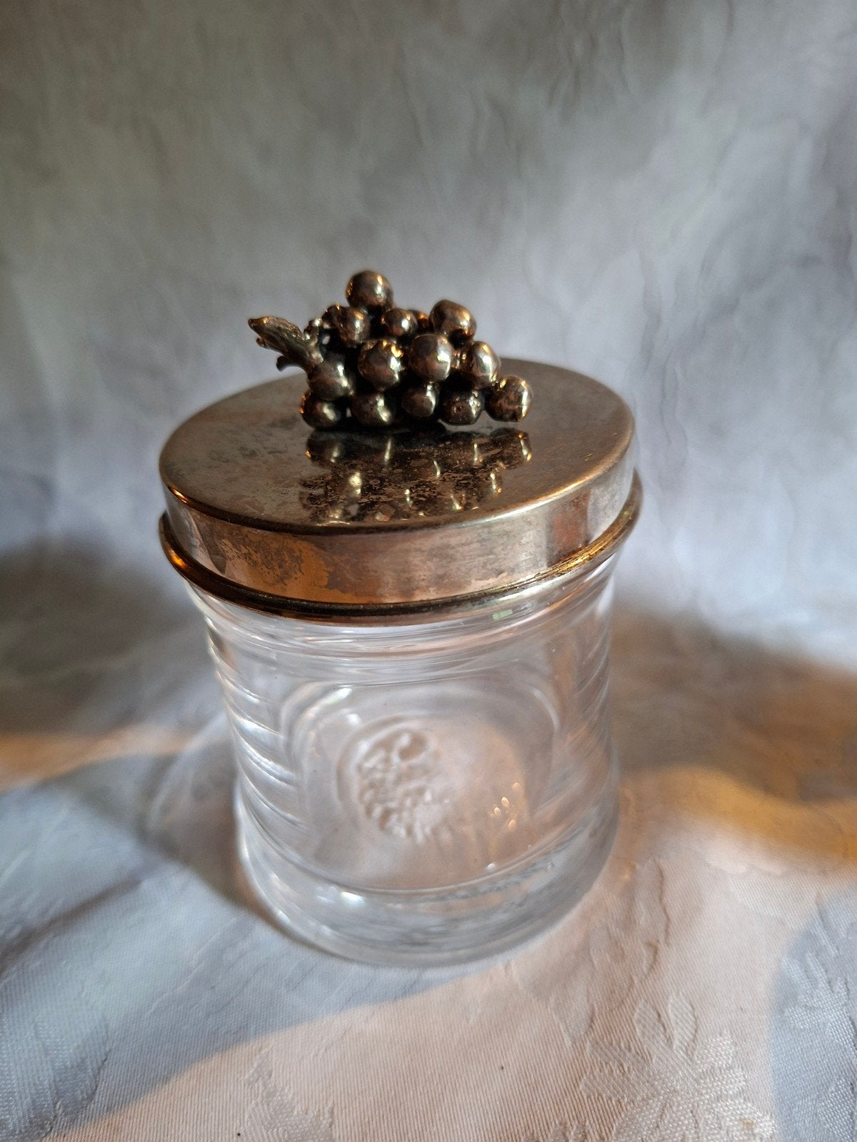 brocante potje met inox en druiftrosje, Antiek en Kunst, Verzenden