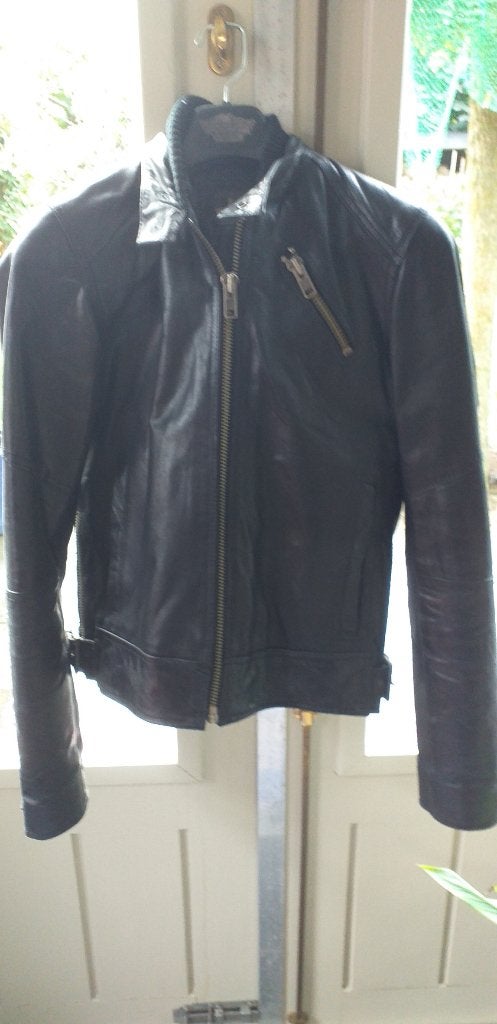 Vintage JC Rags lederen jack S, Kleding | Heren, Zwart, Ophalen of Verzenden, Zo goed als nieuw, Diverse merken