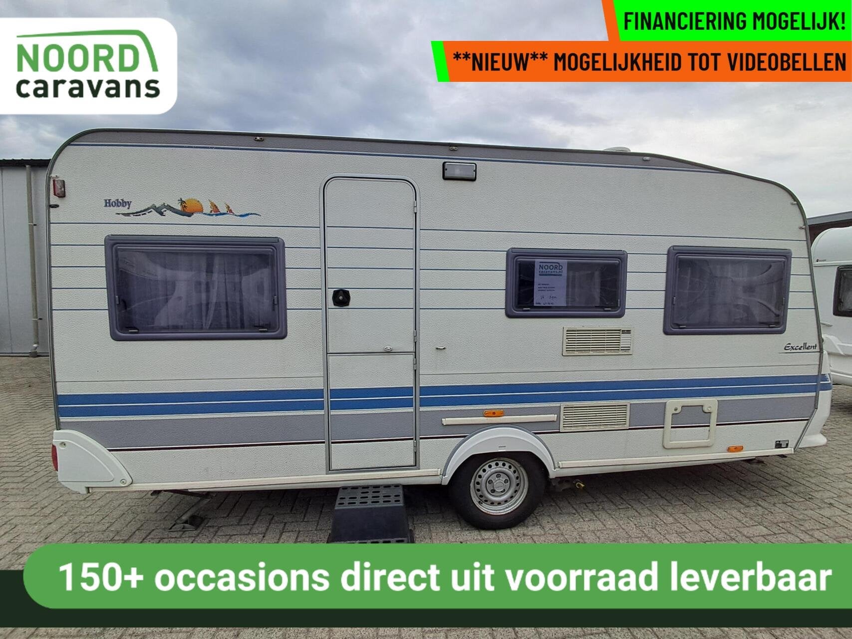 HOBBY EXCELLENT 470 MOVER + VOORTENT + DWARSBED + FIETSENDR, Caravans en Kamperen, Rondzit, Hobby, Bedrijf, Serviceluik