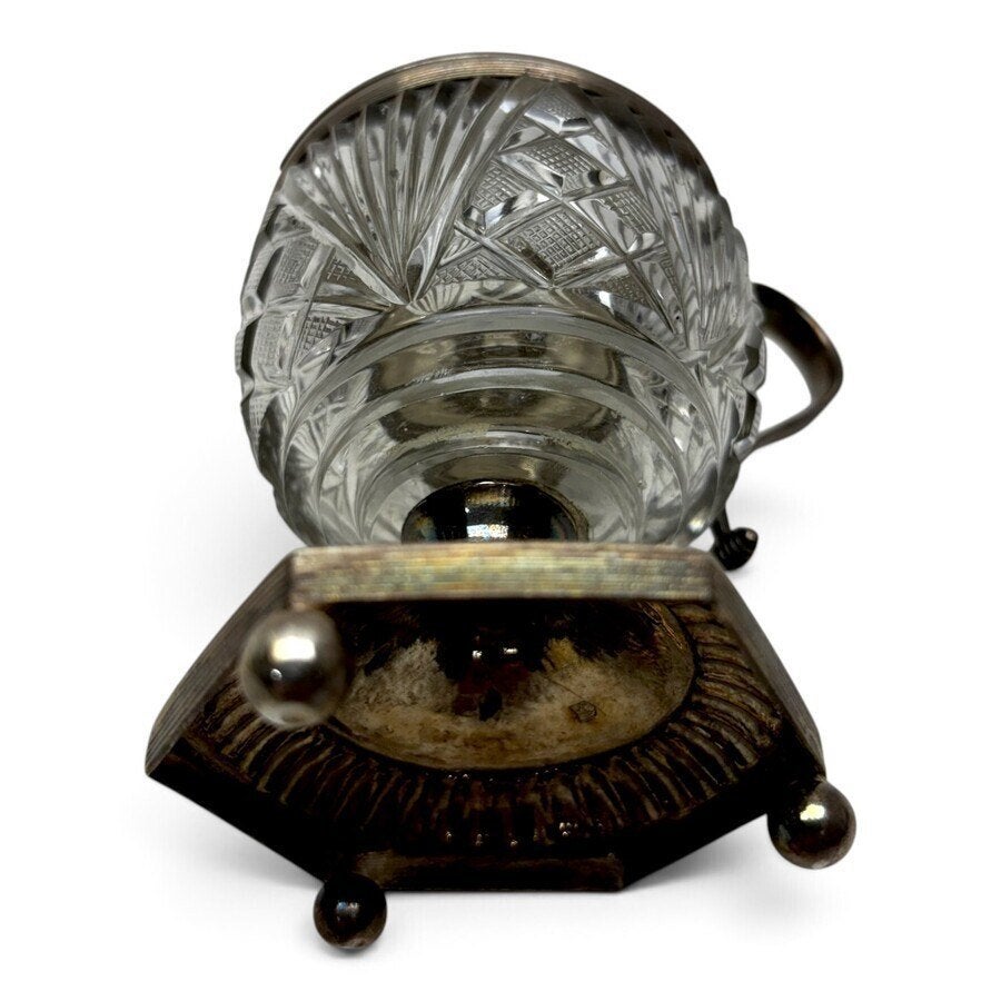 Mosterdpot met zilveren montuur, Hendrik Smits 1824, Antiek en Kunst, Ophalen of Verzenden