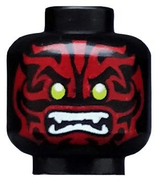 Lego Minifigure, Head Alien with Lime Eyes, White Fangs and, Gebruikt, Lego, Ophalen of Verzenden, Minifiguur