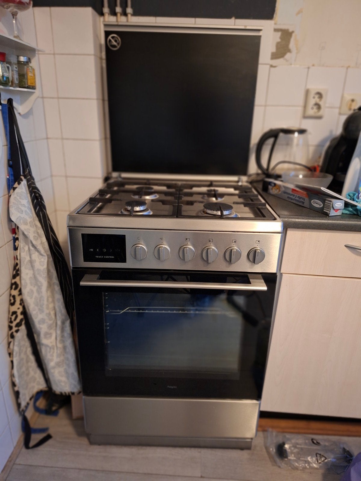 Pelgrim PF8211RVSA Gasfornuis 4-pits + Heteluchtoven 60cm, Ophalen, Grill, 4 kookzones, Zo goed als nieuw