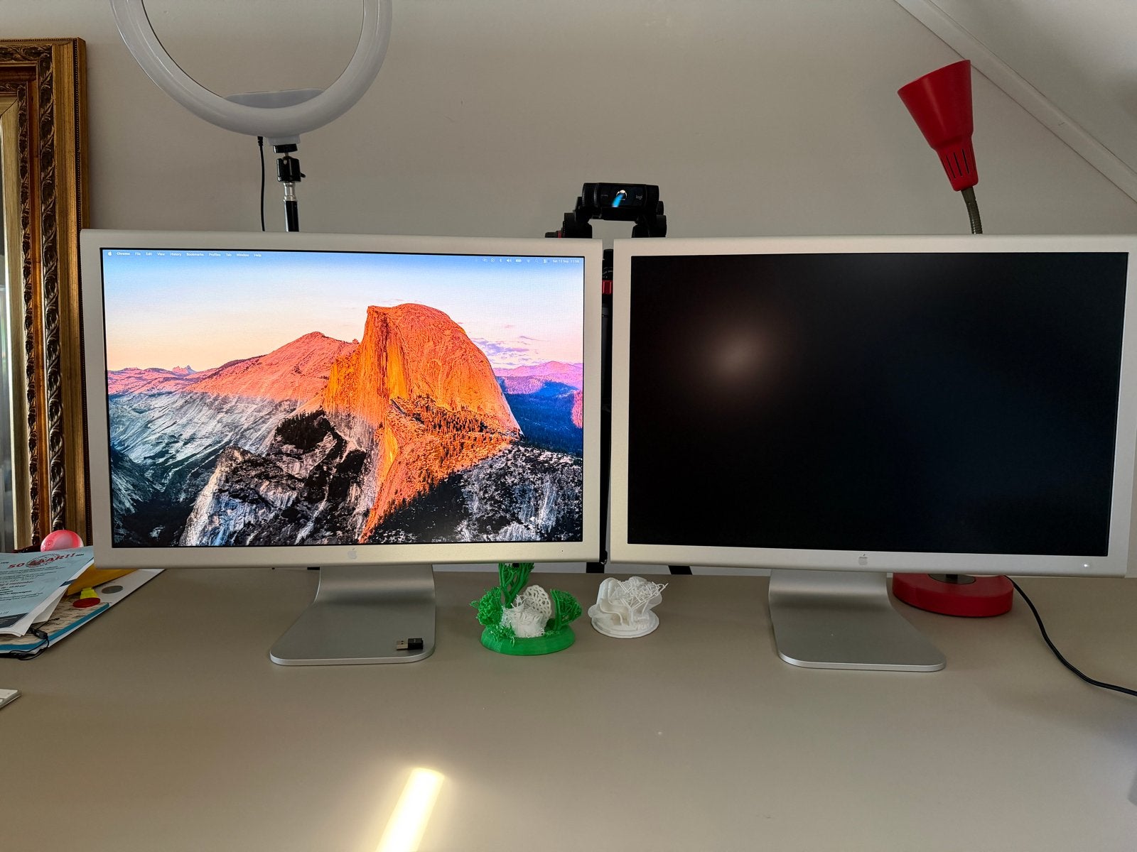 2x Apple Cinema HD Display 23” - DVI, Computers en Software, Ophalen, Gebruikt, IPS, Kantelbaar