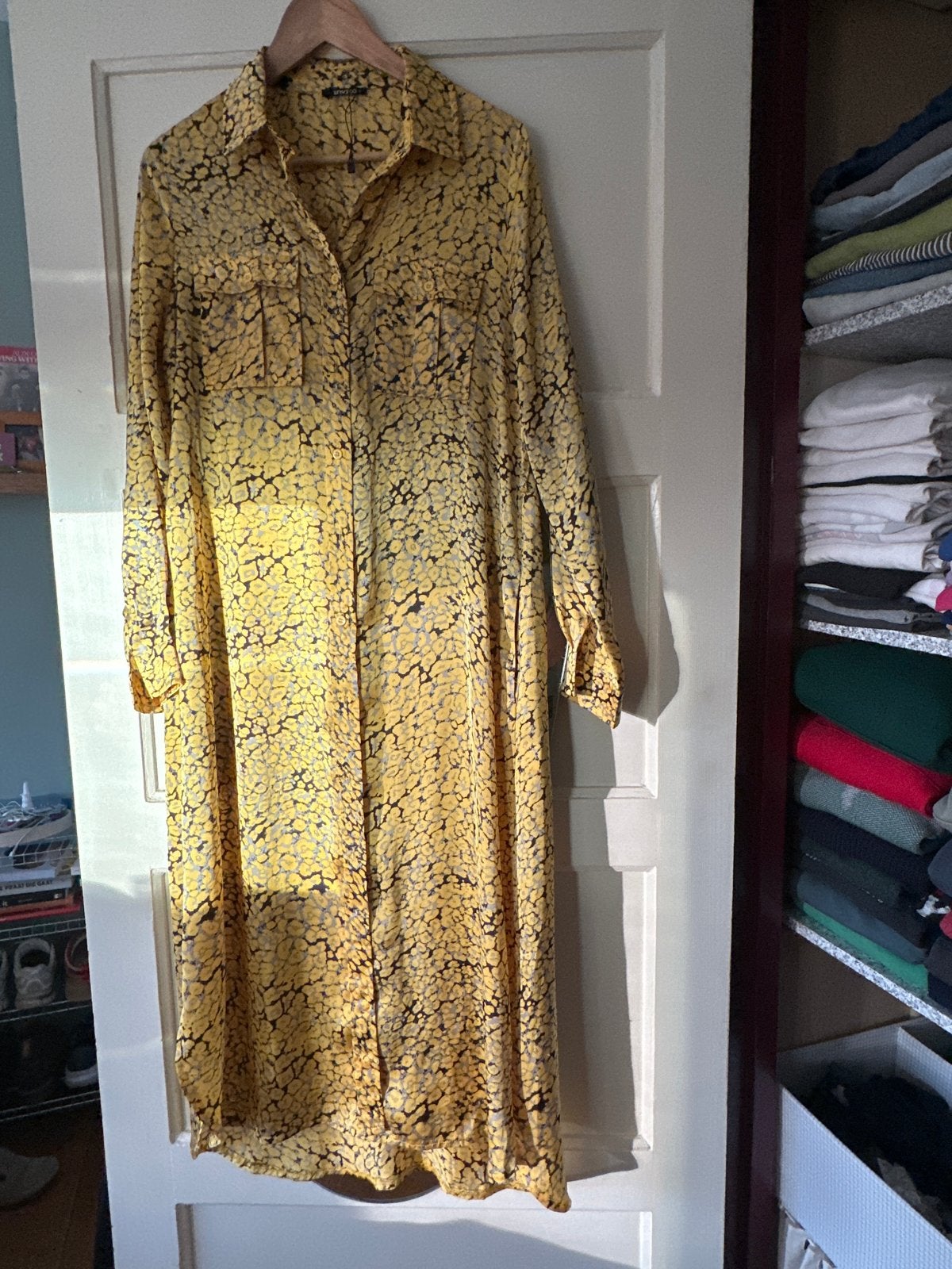 Invito Guusje maxi jurk geel met print maat M, Maat 38/40 (M), Geel, Ophalen of Verzenden, Zo goed als nieuw