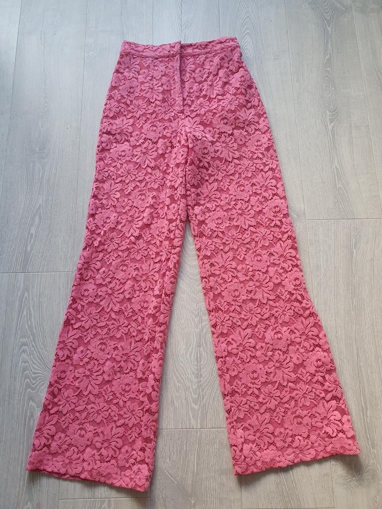 Harper & Yve roze broek, kant, maat XXS, Kleding | Dames, Ophalen of Verzenden, Zo goed als nieuw, Roze, Lang