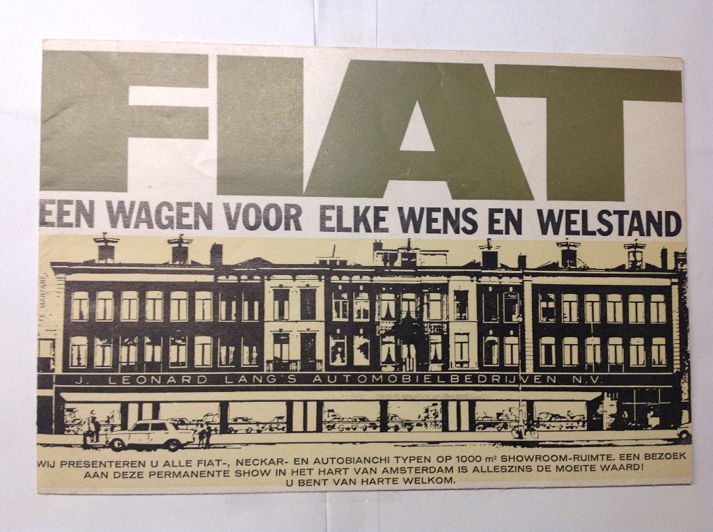 Fiat programma overzicht vouwfolder 1966, Ophalen of Verzenden, Zo goed als nieuw, Overige merken