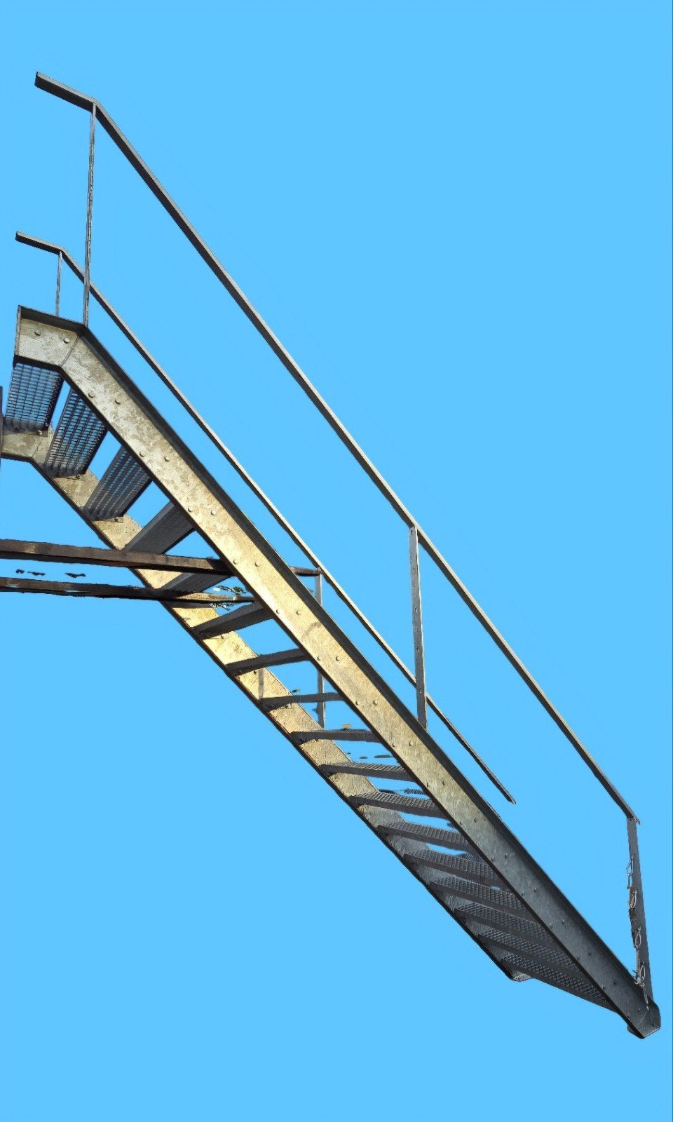 Verzinkte stalen trap. Hoogte ca 335cm. Treden 90 breed., Ophalen, Gebruikt, Trap, 2 tot 4 meter