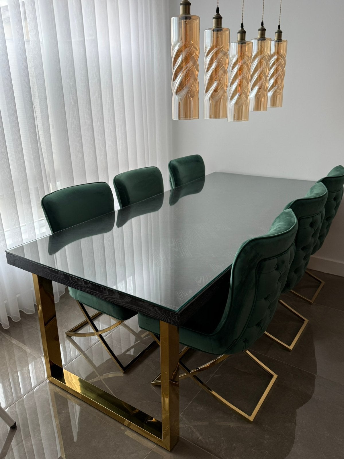 Richmond Eettafel Blackbone – Zwart/Goud, Ophalen, Zo goed als nieuw