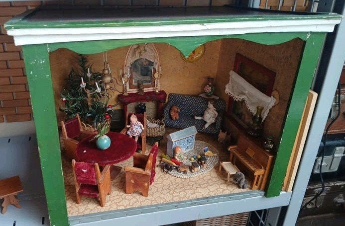 antiek houten  poppenhuis kamertje, Ophalen of Verzenden