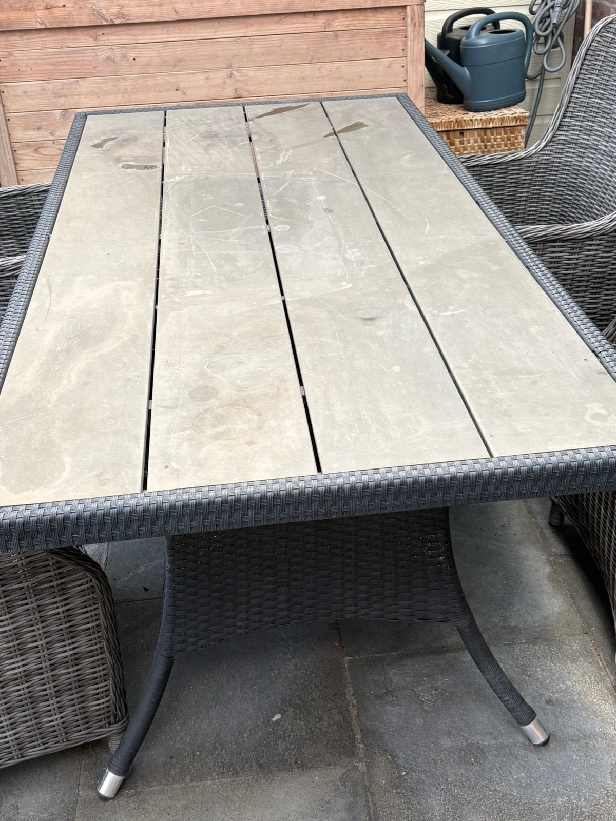 Tuintafel te koop, Ophalen of Verzenden, Gebruikt, Rechthoekig, Wicker