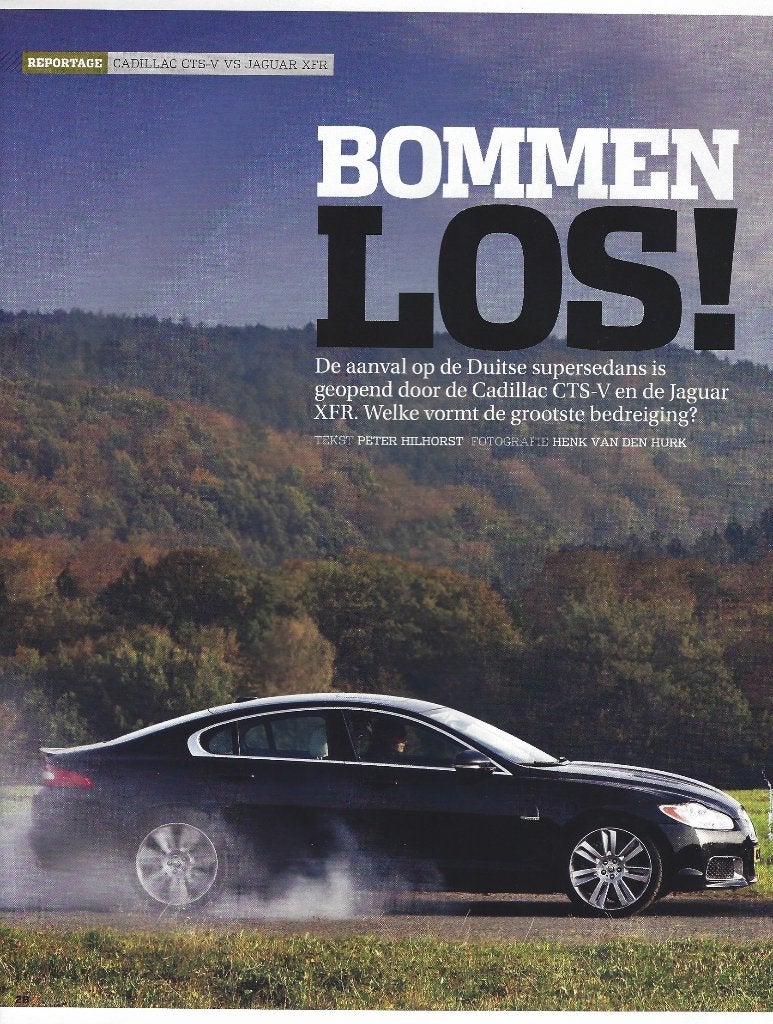 Autovisie dubbeltest Cadillac CTS-V versus Jaguar XFR, Ophalen of Verzenden, Gelezen, Overige merken