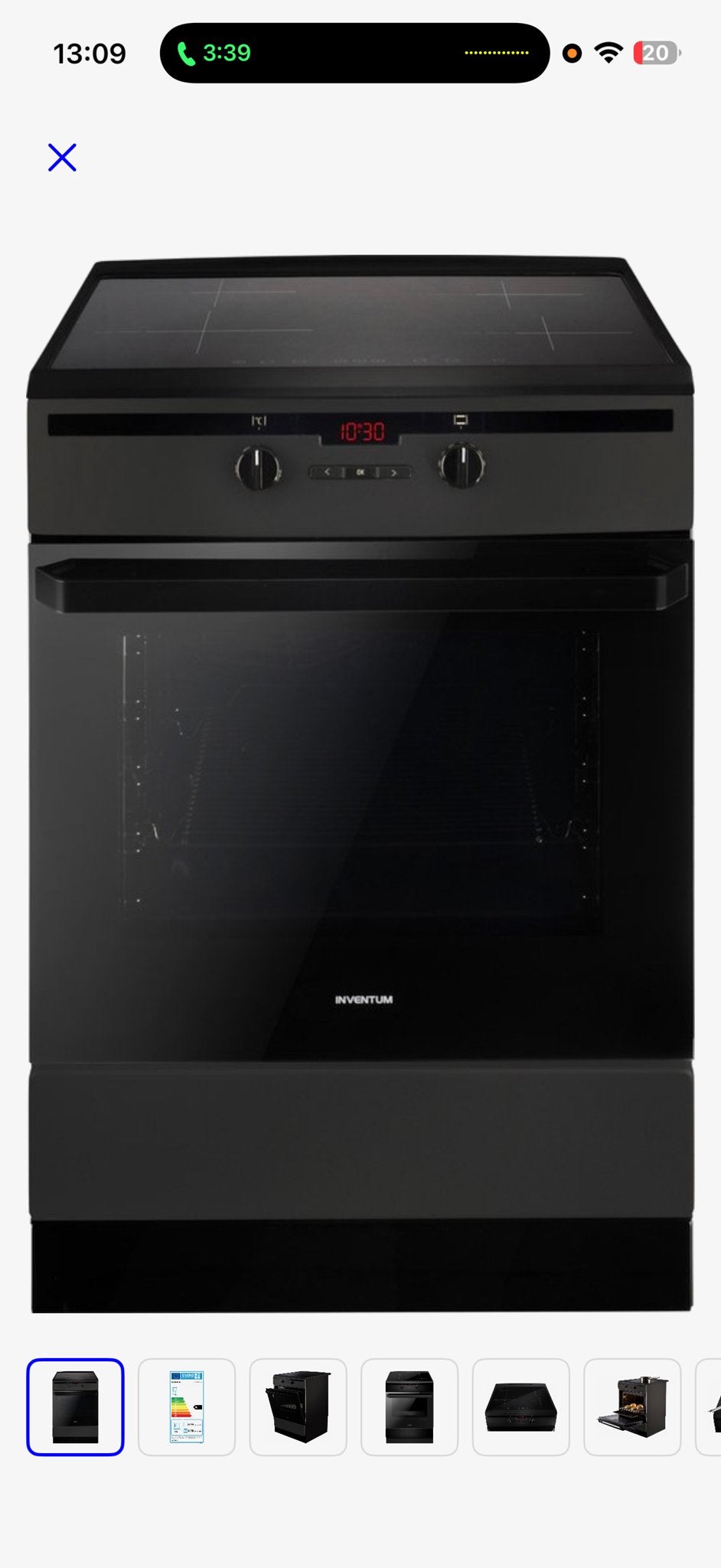Inventum Vrijstaand Inductie Fornuis met Oven, Witgoed en Apparatuur, Ophalen, Hete lucht, 60 cm of meer, 4 kookzones