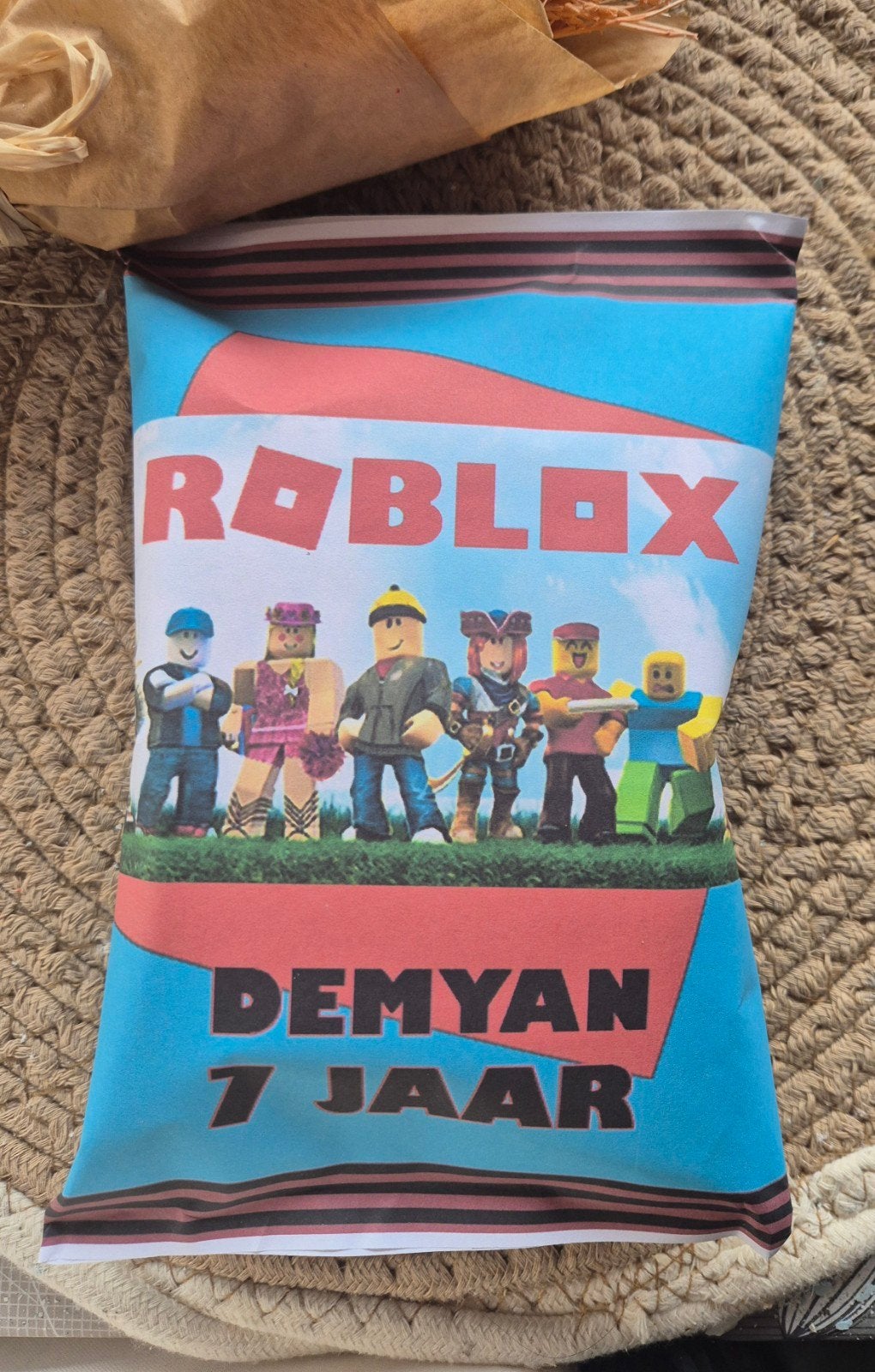 Roblox chips en popcorn traktatie, Hobby en Vrije tijd, Ophalen of Verzenden, Nieuw, Feestartikel, Verjaardag