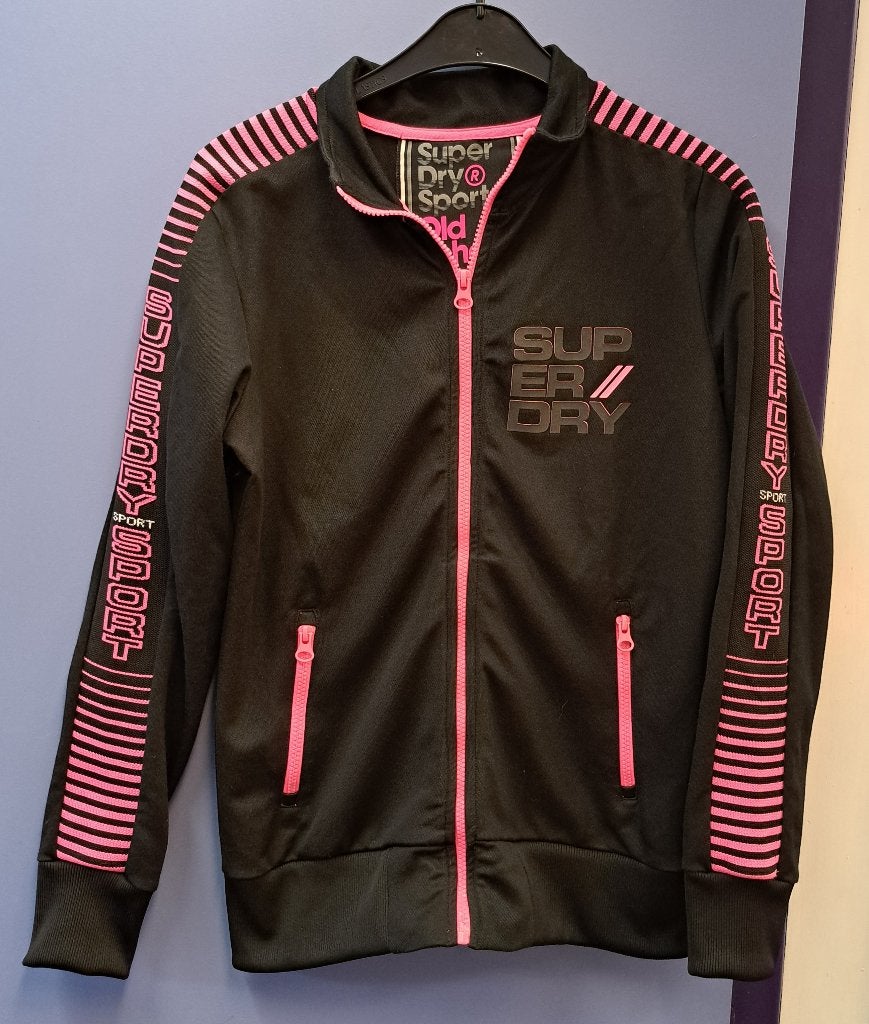 Superdry Sport zwart vest + neon roze details mt 38/40 45684, Kleding | Dames, Maat 38/40 (M), ., Overige typen, Zo goed als nieuw