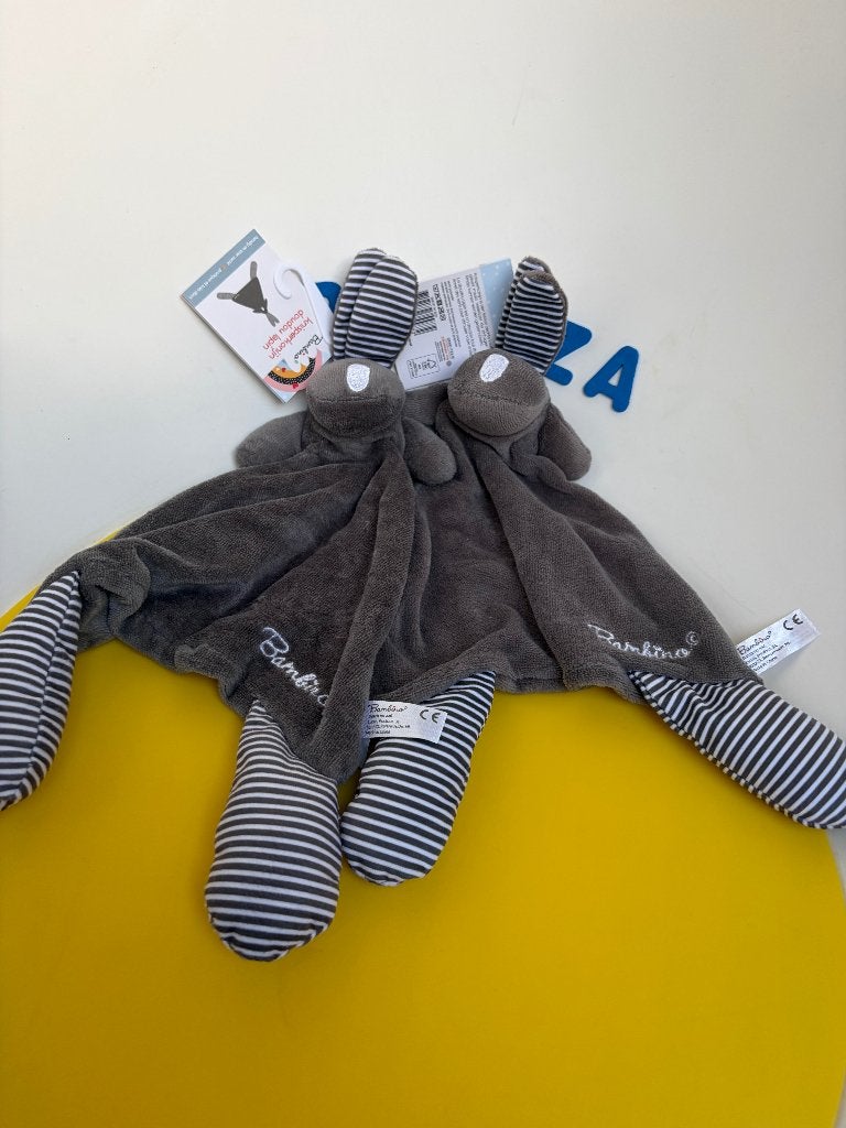 K4373 bambino doekje konijn grijs, Ophalen of Verzenden, Nieuw, Konijn