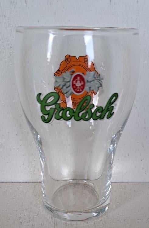 Grolsch Bierglas type Heraut/Stapel/Tulp logo 8 Oranje ver, Ophalen of Verzenden, Nieuw, Glas of Glazen, Grolsch