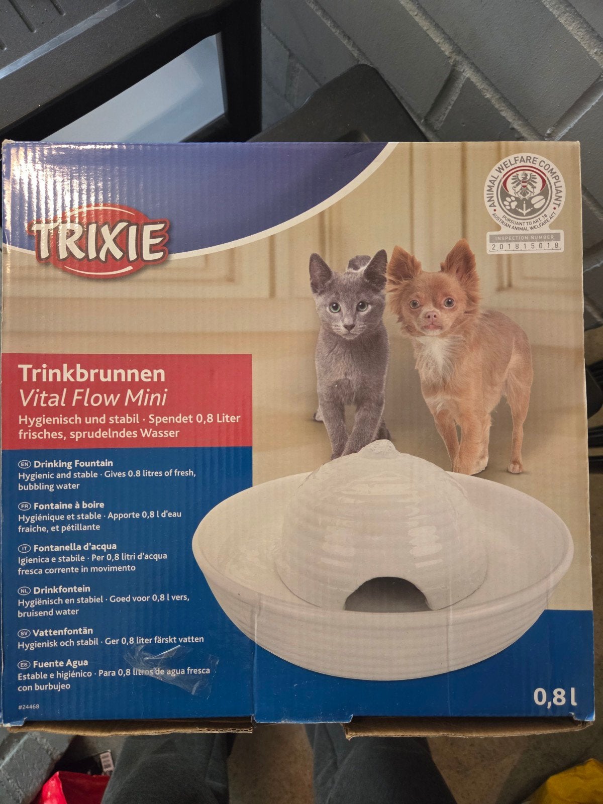 Drinkfontein kat hond trixie 0,8L, Ophalen