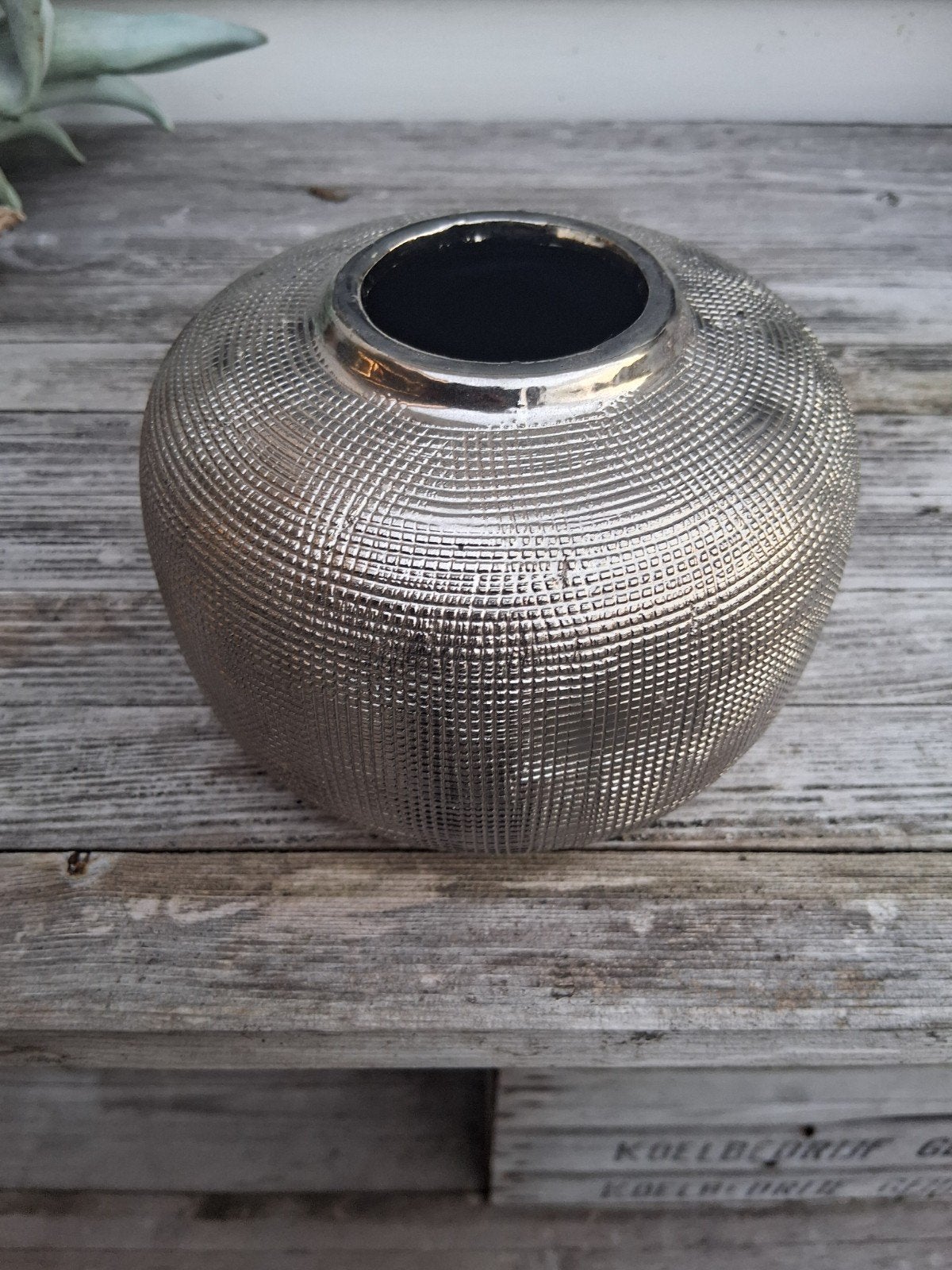 vaasje van PTMD zilverkleurig, Ophalen of Verzenden, Zo goed als nieuw, Zilver, Steen/keramiek