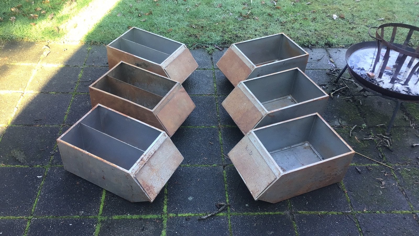 6 x stevige opbergkisten - stapelbaar, Ophalen, Minder dan 50 cm, Gebruikt, Minder dan 50 cm