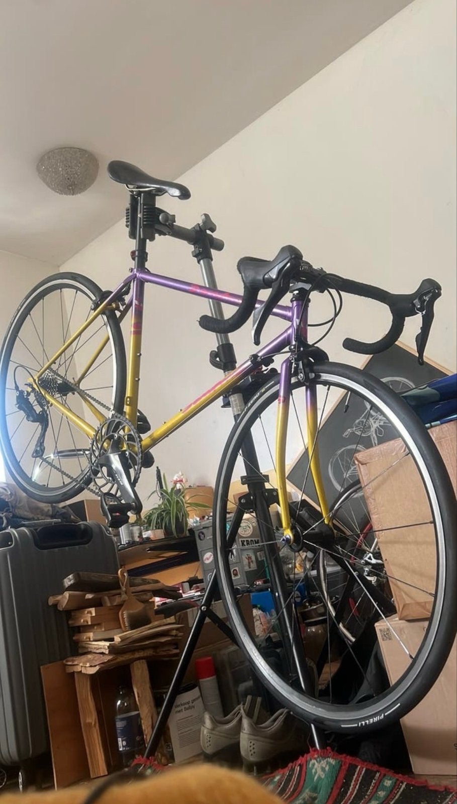 Santini Racefiets - Tange staal met Shimano 105 en Pirelli, Overige merken, 28 inch, Gebruikt, Velgrem