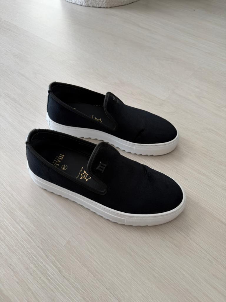 Mason Garments instappers 39 zwart suede, Ophalen of Verzenden, Zo goed als nieuw, Jongen of Meisje, Laarzen