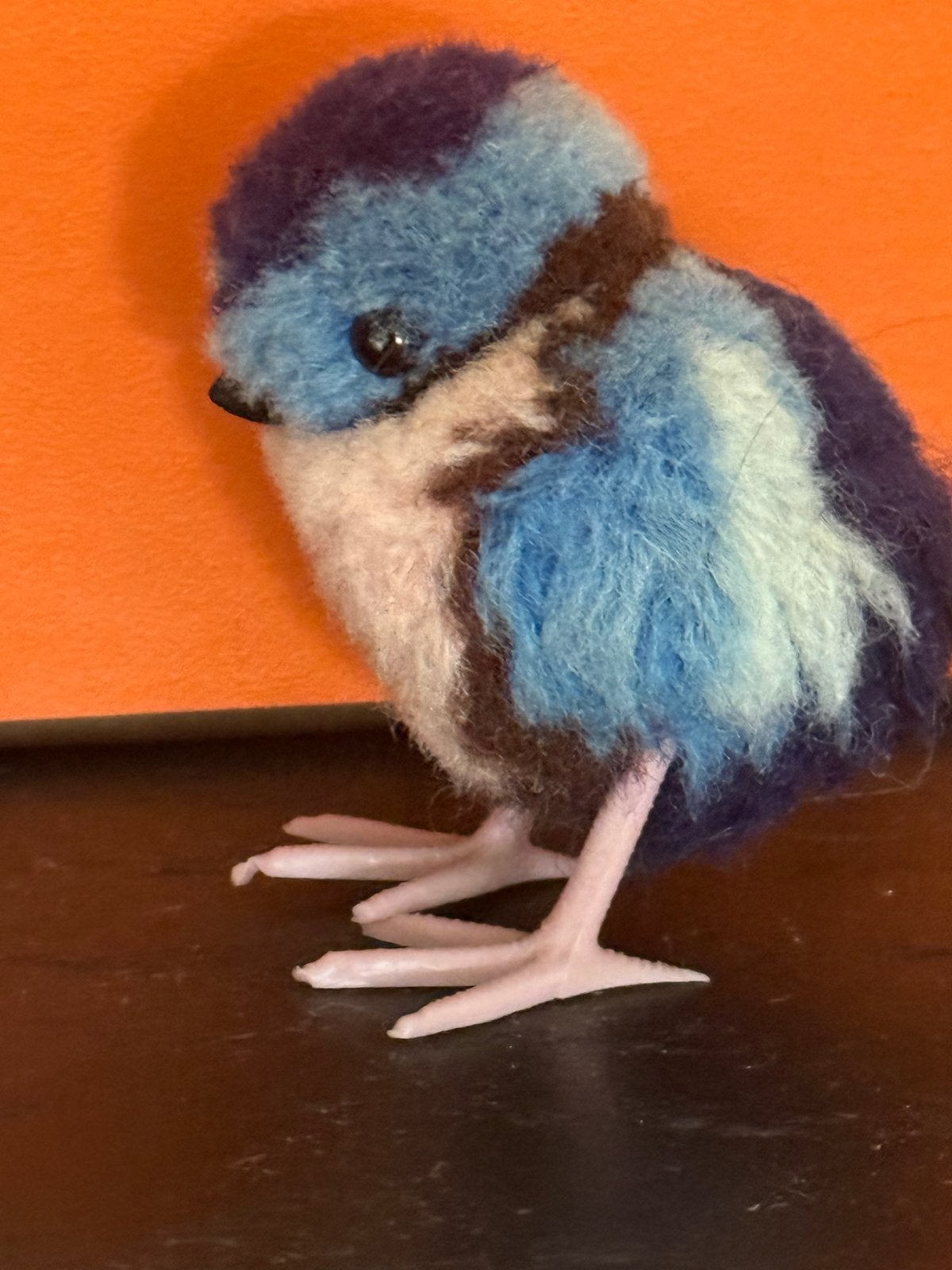 Vintage Steiff Vogel - Blauw/Paars Pluche Figuur, Verzenden, Zo goed als nieuw, Vogel, Beeldje of Figuurtje