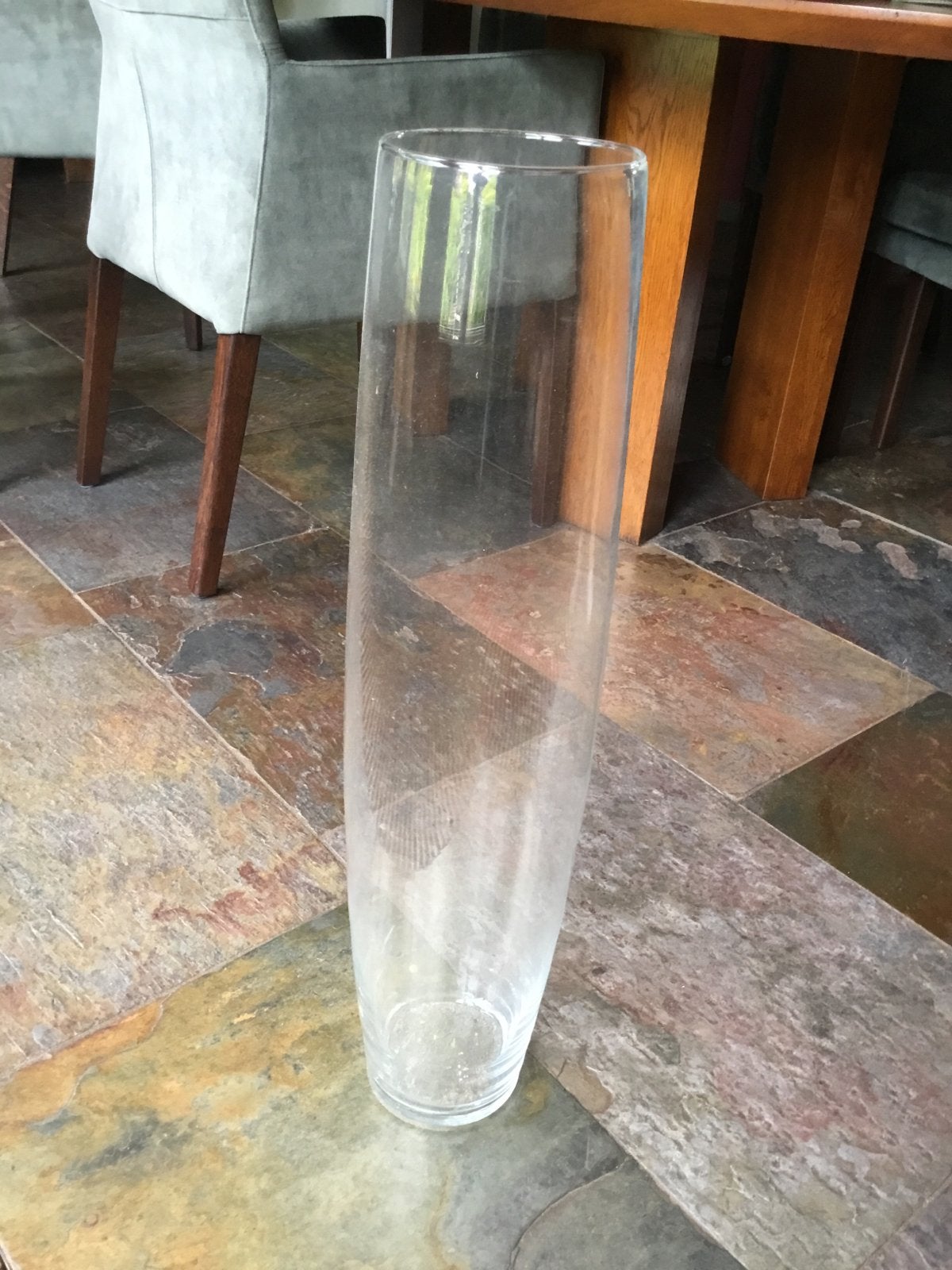 Grote glazen vaas, cilinder vorm, Ophalen, Gebruikt, Overige kleuren, Glas