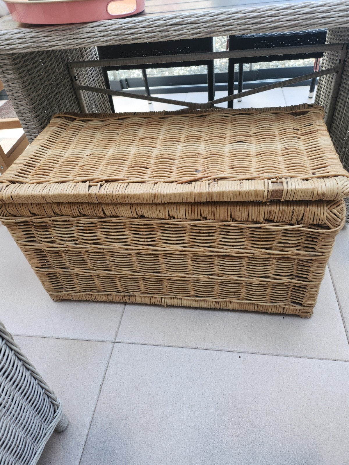 Grote rieten mand, Ophalen, Gebruikt, 50 tot 100 cm