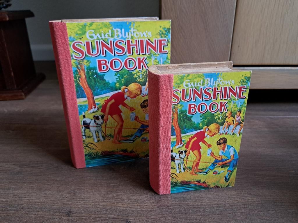 Vintage houten kistjes in vorm van boek Sunshine Book per st, Huis en Inrichting, Woonaccessoires | Overige, Ophalen of Verzenden