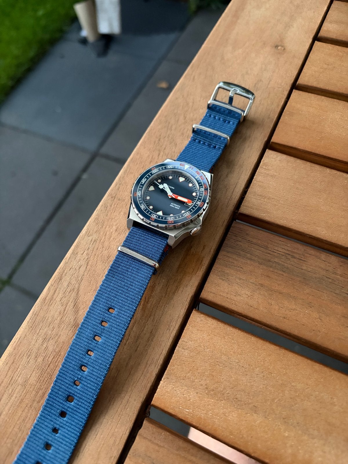 Seestern Duikhorloge - Hommage Doxa Sub 600T NH35a Saffier, Overige merken, Staal, Staal, Polshorloge