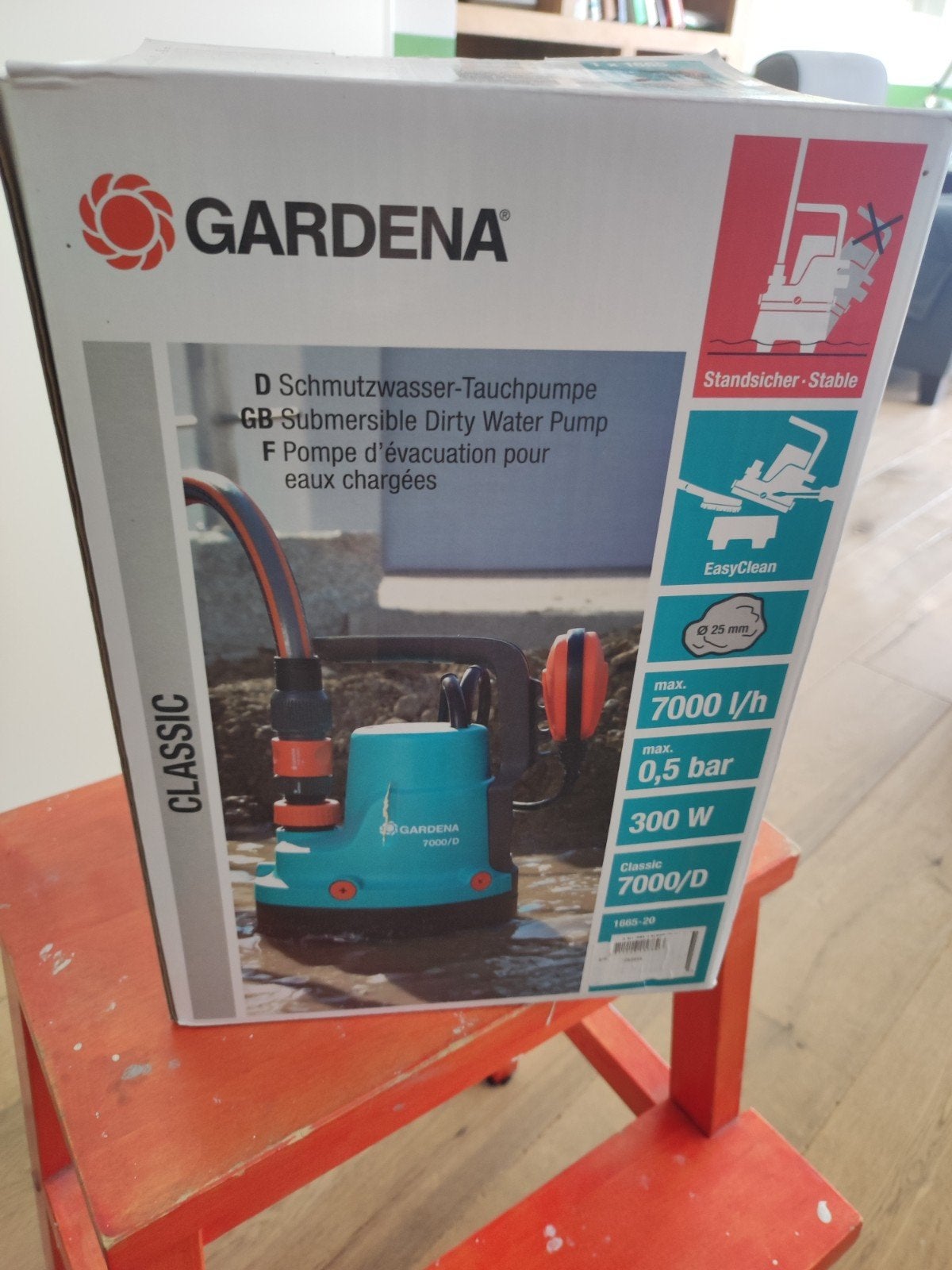 Gardena Vuilwaterpomp Classic 7000/D - Nieuw in doos, Ophalen of Verzenden