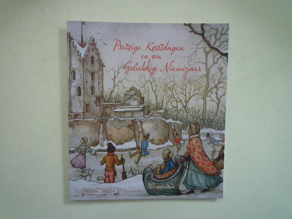 Anton Pieck kaart zwieren arreslee schaatsen op het ijs, Ophalen of Verzenden, Voor 1920, Overige thema's