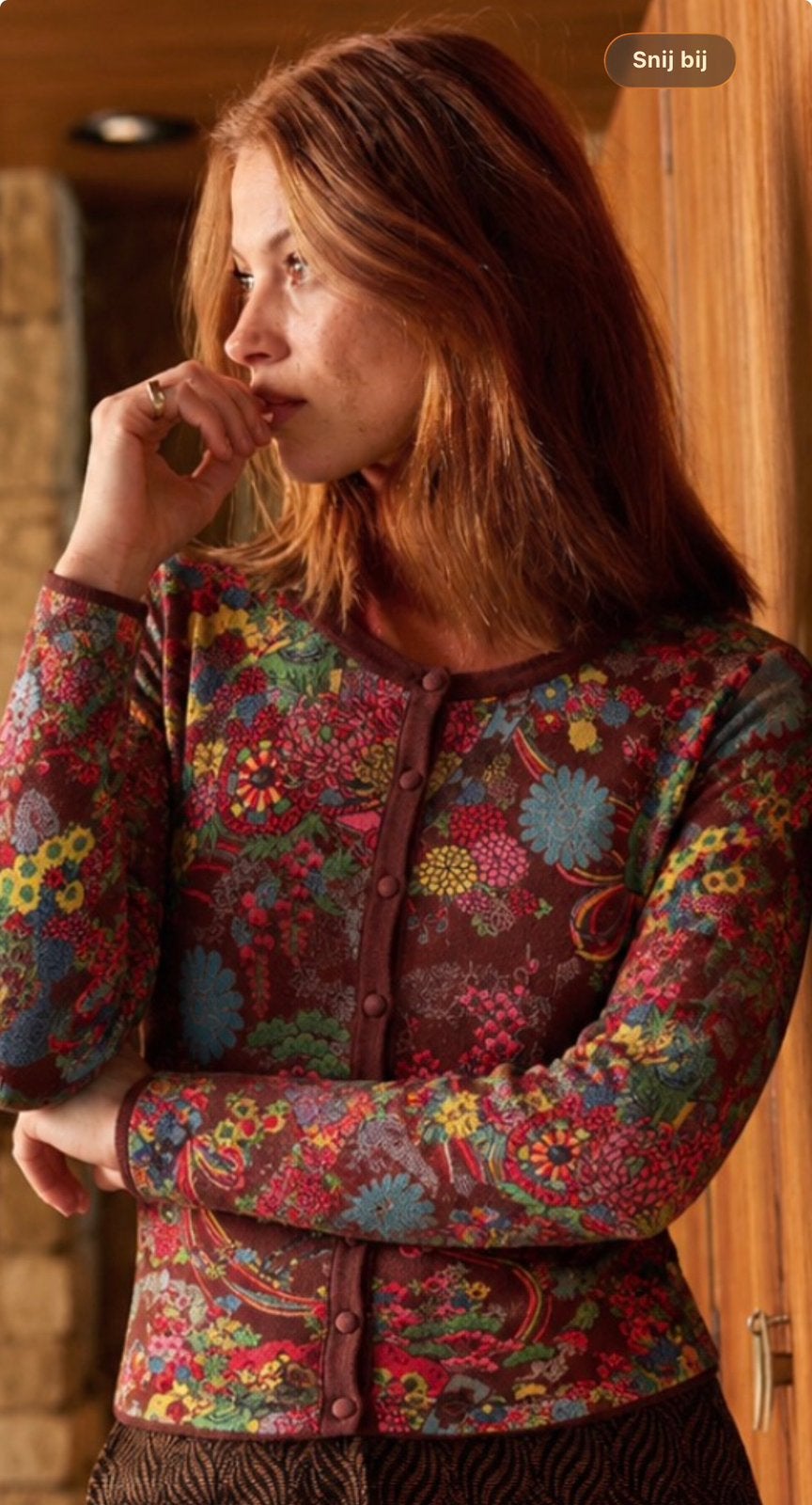 King Louie floral Cardi Roundneck-XL🌺retro vest, Ophalen of Verzenden, Zo goed als nieuw, Maat 42/44 (L), Meerkleurig