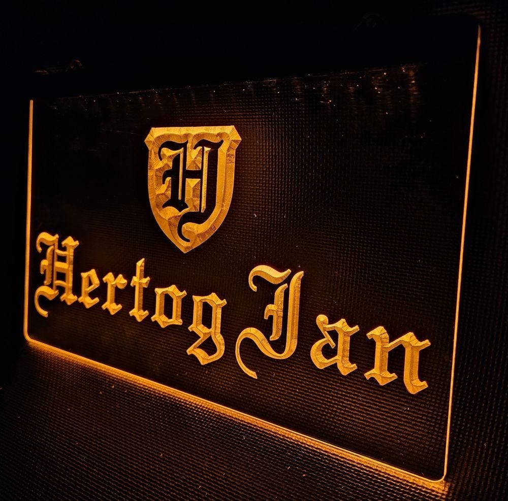 Hertog Jan bier oranje led reclame ledlamp wanddeco deco, Reclamebord, Info@deconoord.nl, Deco Noord, Nieuw