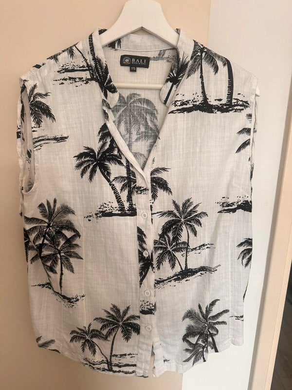 Stoere Bali top, maat L, Maat 38/40 (M), Wit, Ophalen of Verzenden, Onbekend