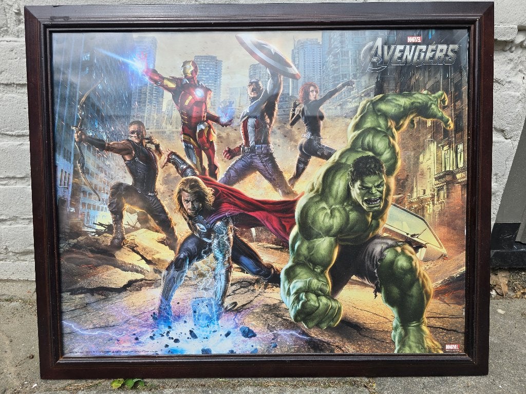 marvel poster met lijst, Ophalen, Gebruikt, 50 tot 75 cm, Foto of Poster
