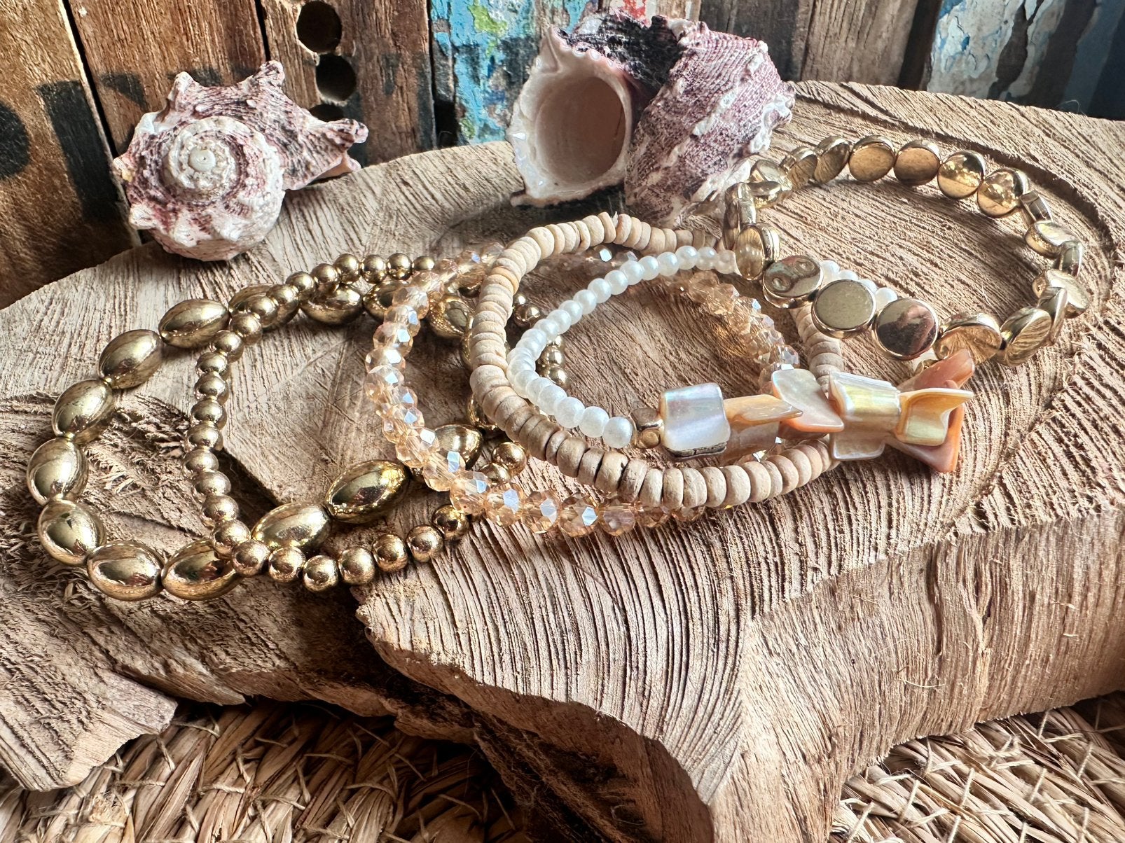 Boho armbanden / boho chic / set van 6 / nieuw, Ophalen of Verzenden, Zo goed als nieuw