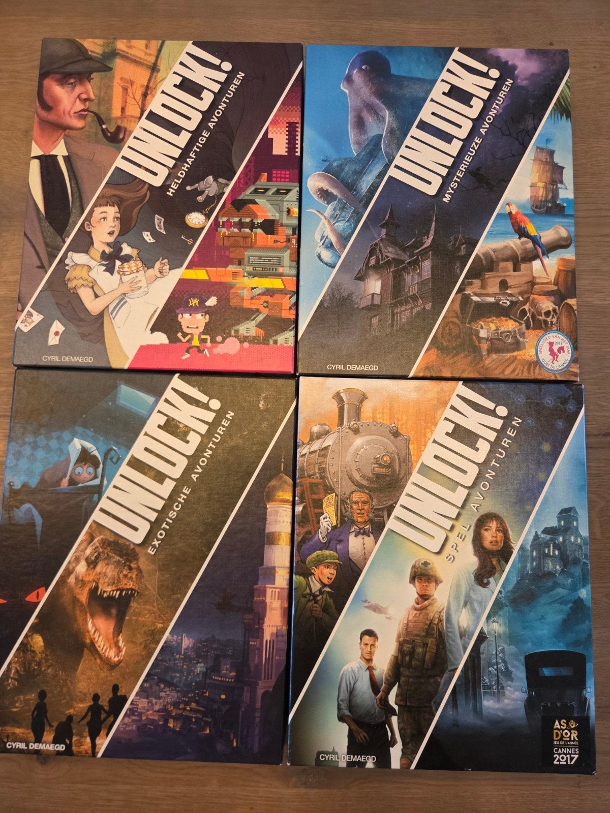 Unlock! Bordspellen / escaperoom - Diverse Avonturen (4 spel, Een of twee spelers, Ophalen of Verzenden, Gebruikt, Space Cowboys