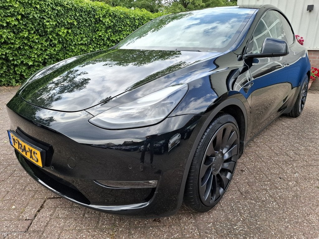 Tesla Model Y Performance AWD 75 kWh TREKHAAK 462pk, Automaat, Gebruikt, 1972 kg, Zwart