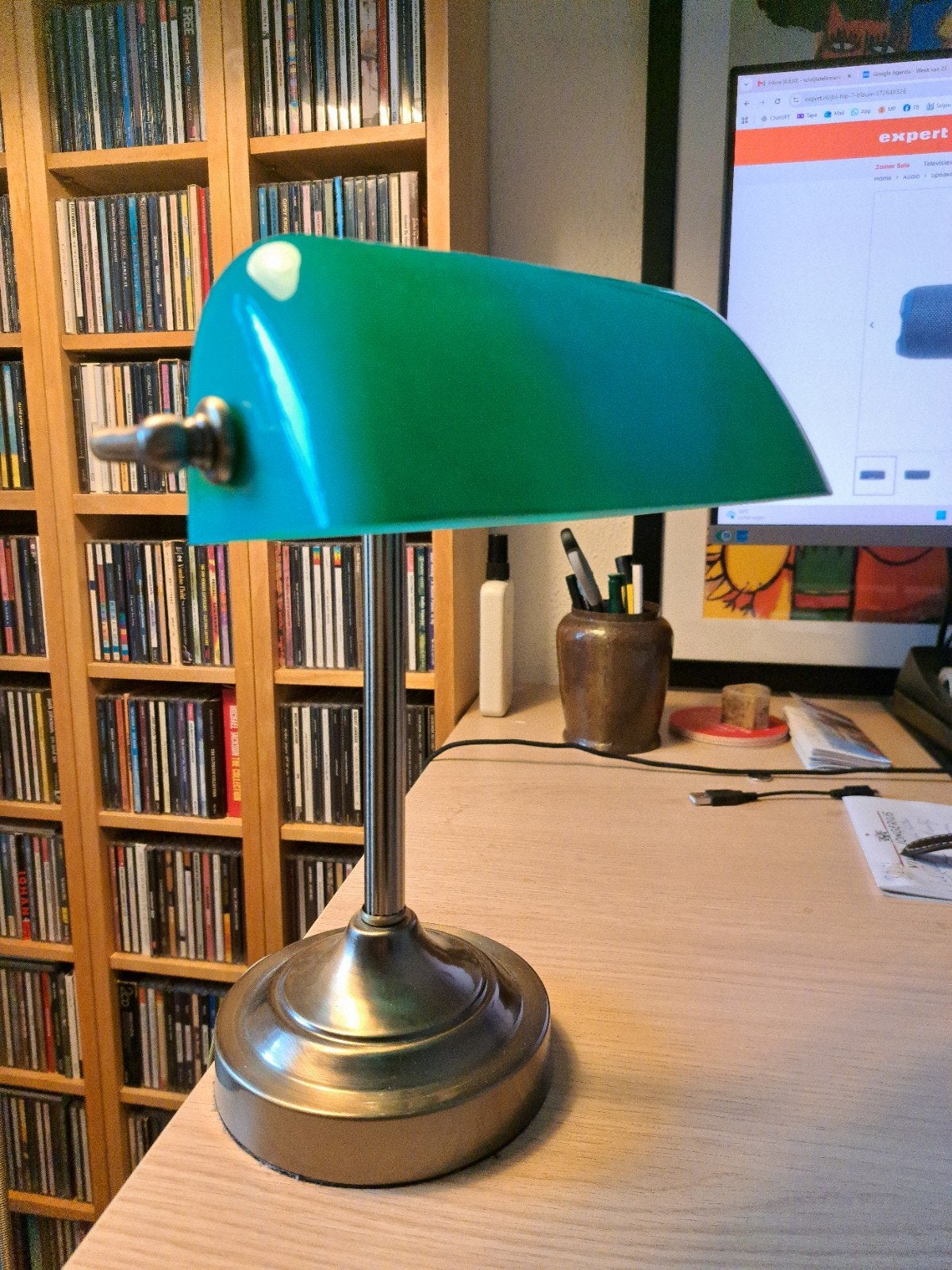 Lucide Banker Bureaulamp - Mini Versie - Klassiek & Modern, Groen, Nieuw, Bankierslamp, Lucide