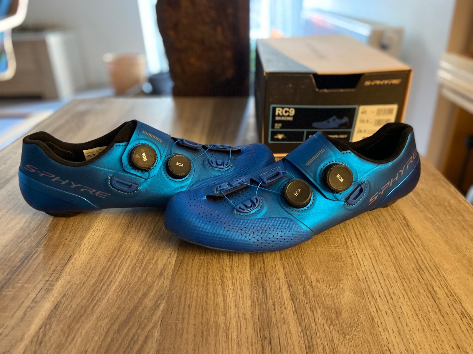 Shimano S-Phyre RC9 wielrenschoenen | Maat 45 | Blauw, Ophalen of Verzenden, Zo goed als nieuw, Schoenen