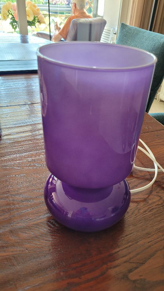 vintage Ikea Lykta glazen lamp, Ophalen of Verzenden, Minder dan 50 cm, Retro, Glas