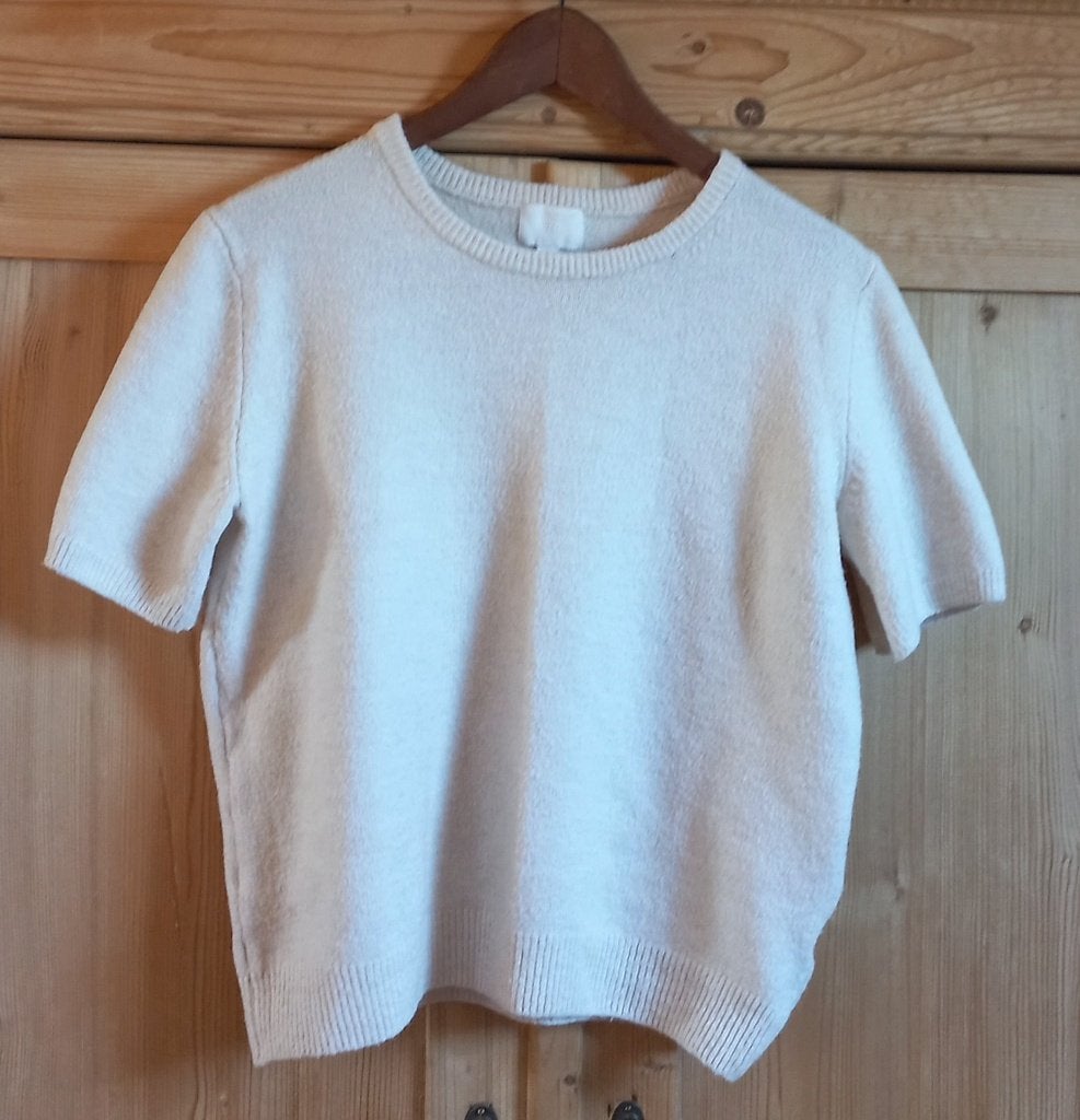 H&M offwhite trui met korte mouw M, Kleding | Dames, Truien en Vesten, Maat 38/40 (M), H&M, Wit, Ophalen of Verzenden
