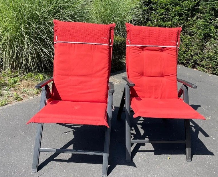 Tuinstoelen Aluminium incl Kussens (2st), Tuin en Terras, Ophalen, Gebruikt, Aluminium, Verstelbaar